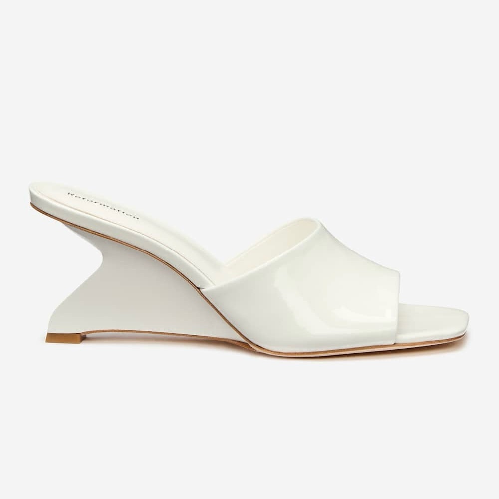 REFORMATION Enya Patent Leather Wedge Sandals